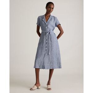L Quince Linen Button Front Dress